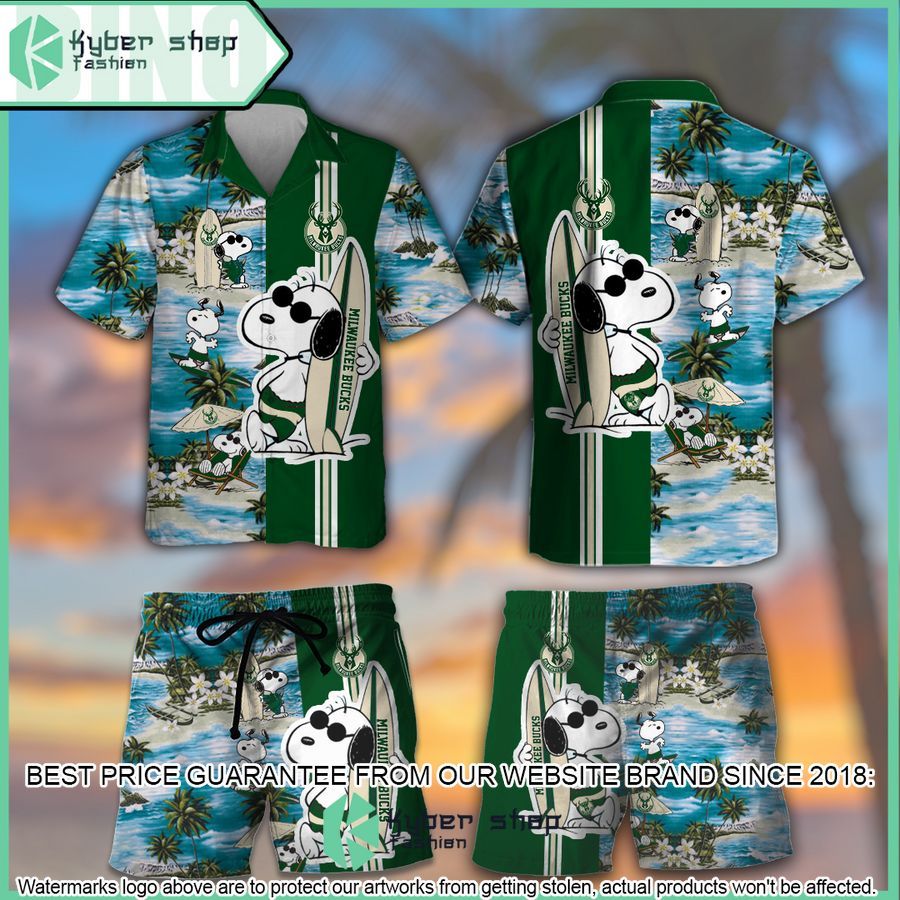 milwaukee bucks snoopy hawaiian shirt short 1 415