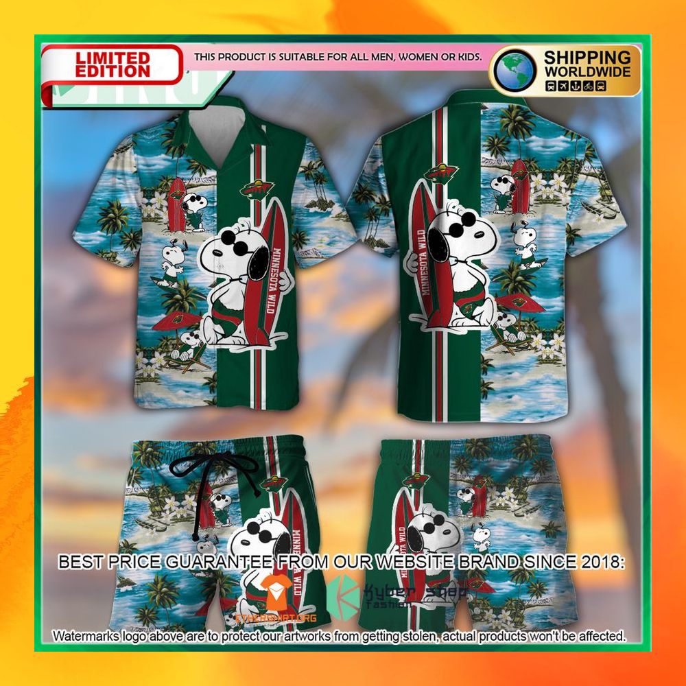 Minnesota Wild Snoopy Hawaiian Shirt and Shorts 6 minnesota wild snoopy hawaiian shirt and shorts 3 957