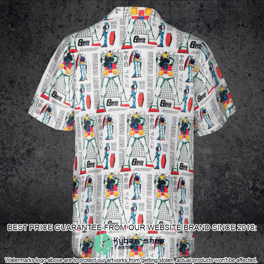 Mobile Suit Gundam Pattern Hawaiian Shirt 5 Mobile Suit Gundam Pattern Hawaiian Shirt word2