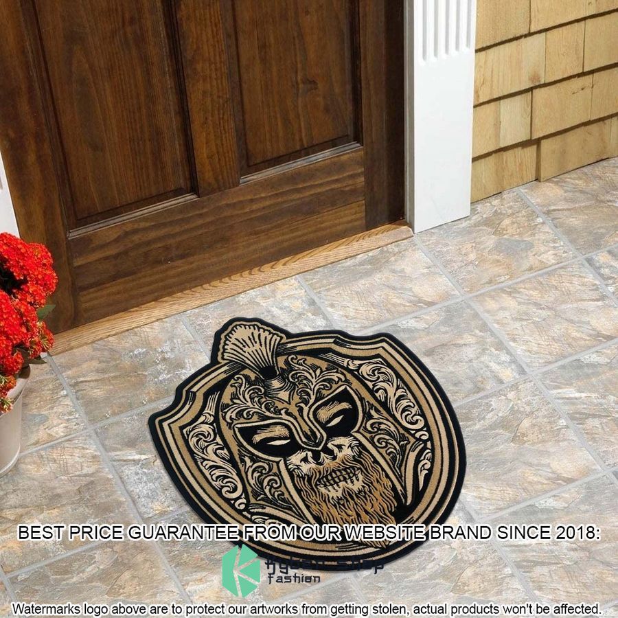 motorcycle skull viking custom shape doormat 1 488