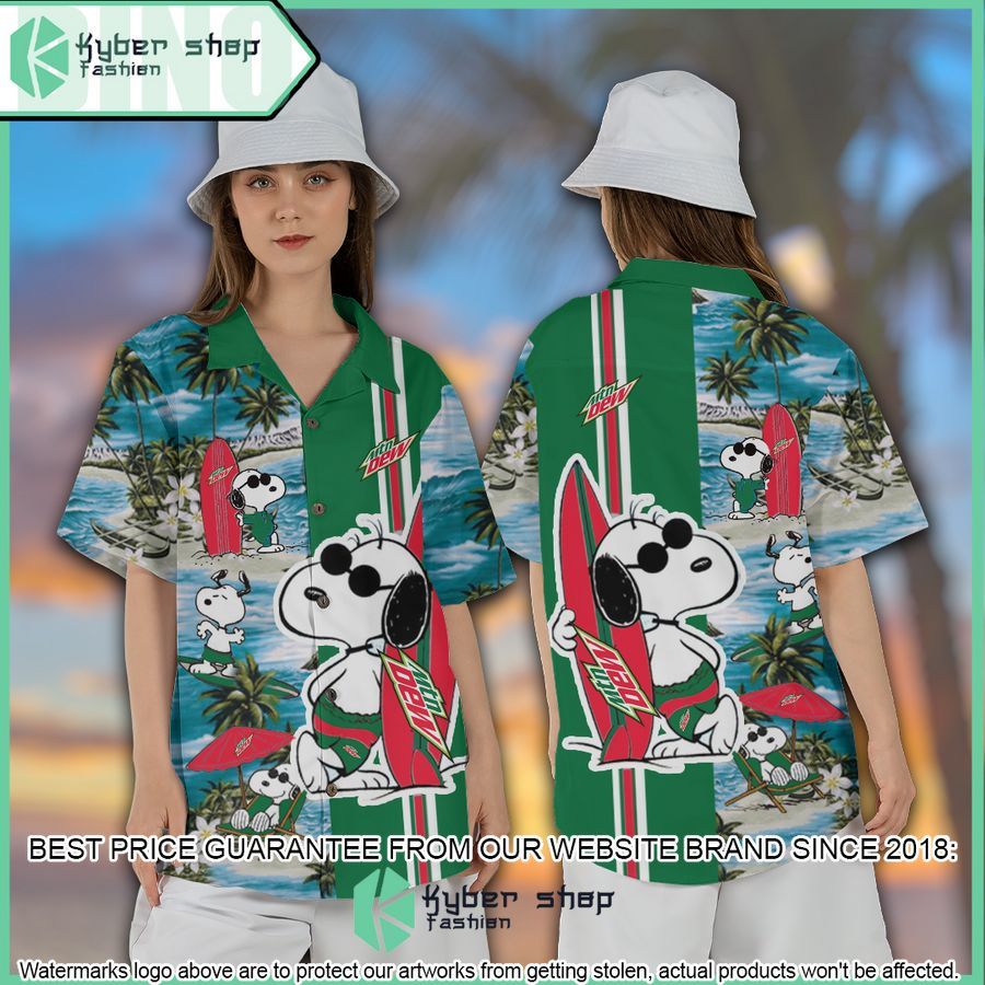 mountain dew snoopy hawaiian shirt and shorts 1 845