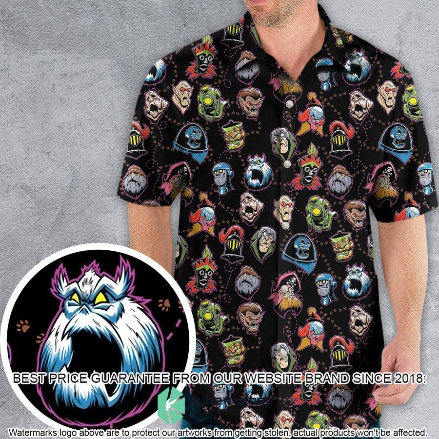 mystery maniacs scooby villains pattern hawaiian shirt 1 221