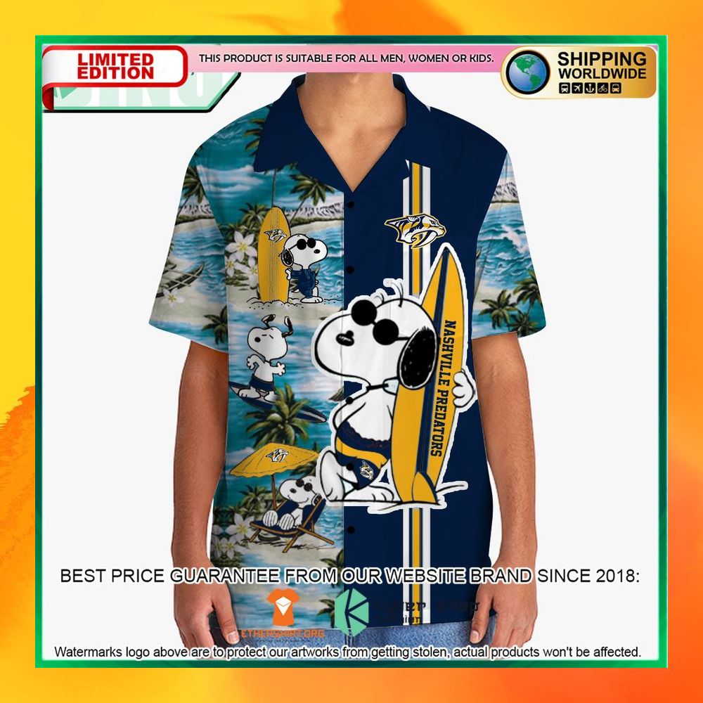 Nashville Predators Snoopy Hawaiian Shirt and Shorts 5 nashville predators snoopy hawaiian shirt and shorts 2 325