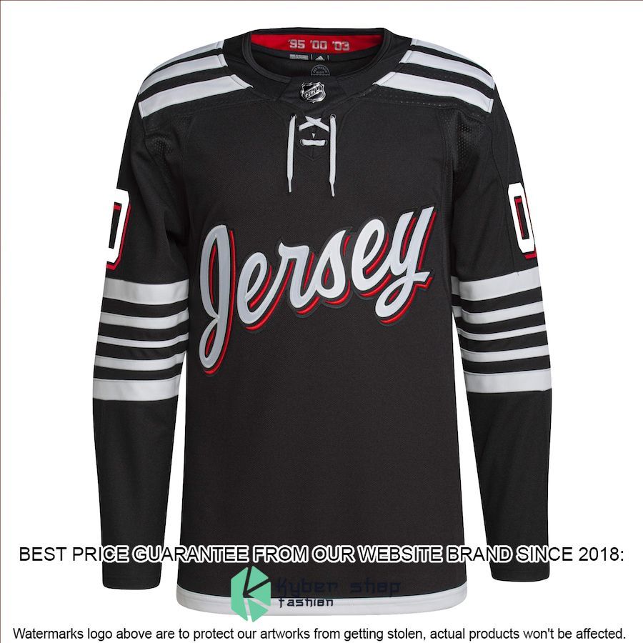 new jersey devils 2021 22 alternate primegreen authentic pro custom black hockey jersey 2 163