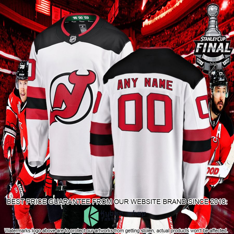 New Jersey Devils Away Breakaway CUSTOM White Hockey Jersey 4 new jersey devils away breakaway custom white hockey jersey 4 651