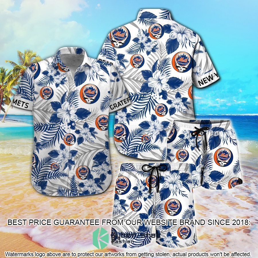 new york mets grateful dead tropical aloha hawaiian shirt shorts 1 809