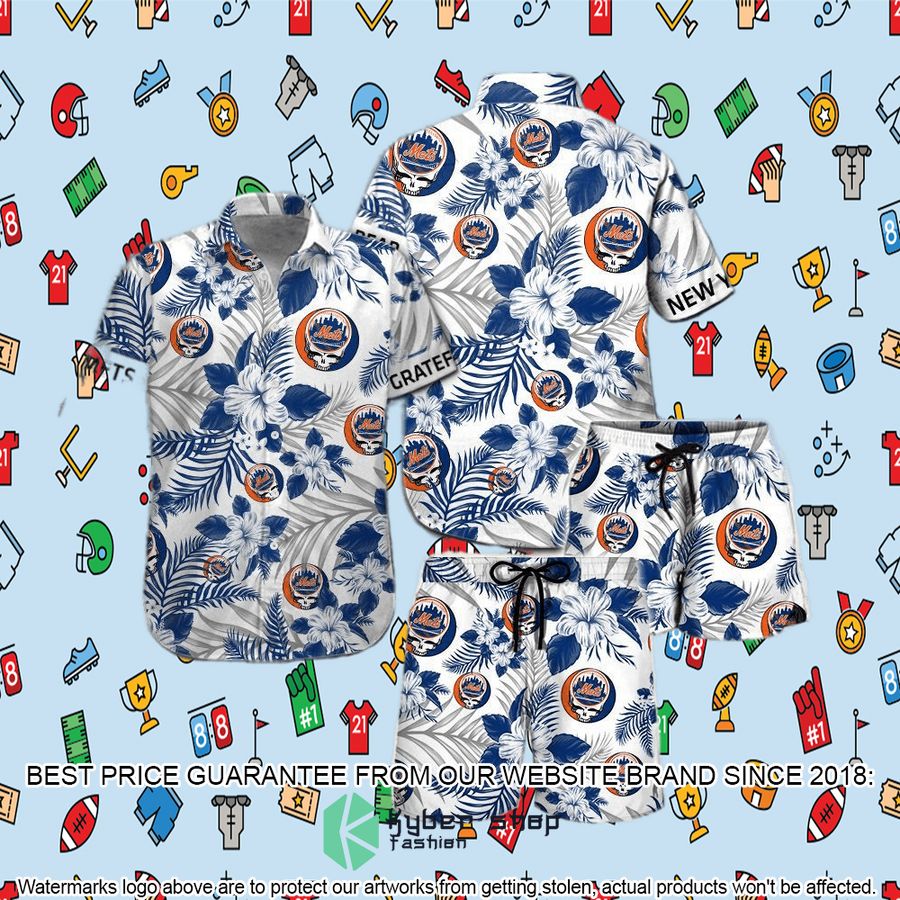 New York Mets Grateful Dead Tropical Aloha Hawaiian Shirt, Shorts 6 new york mets grateful dead tropical aloha hawaiian shirt shorts 6 787