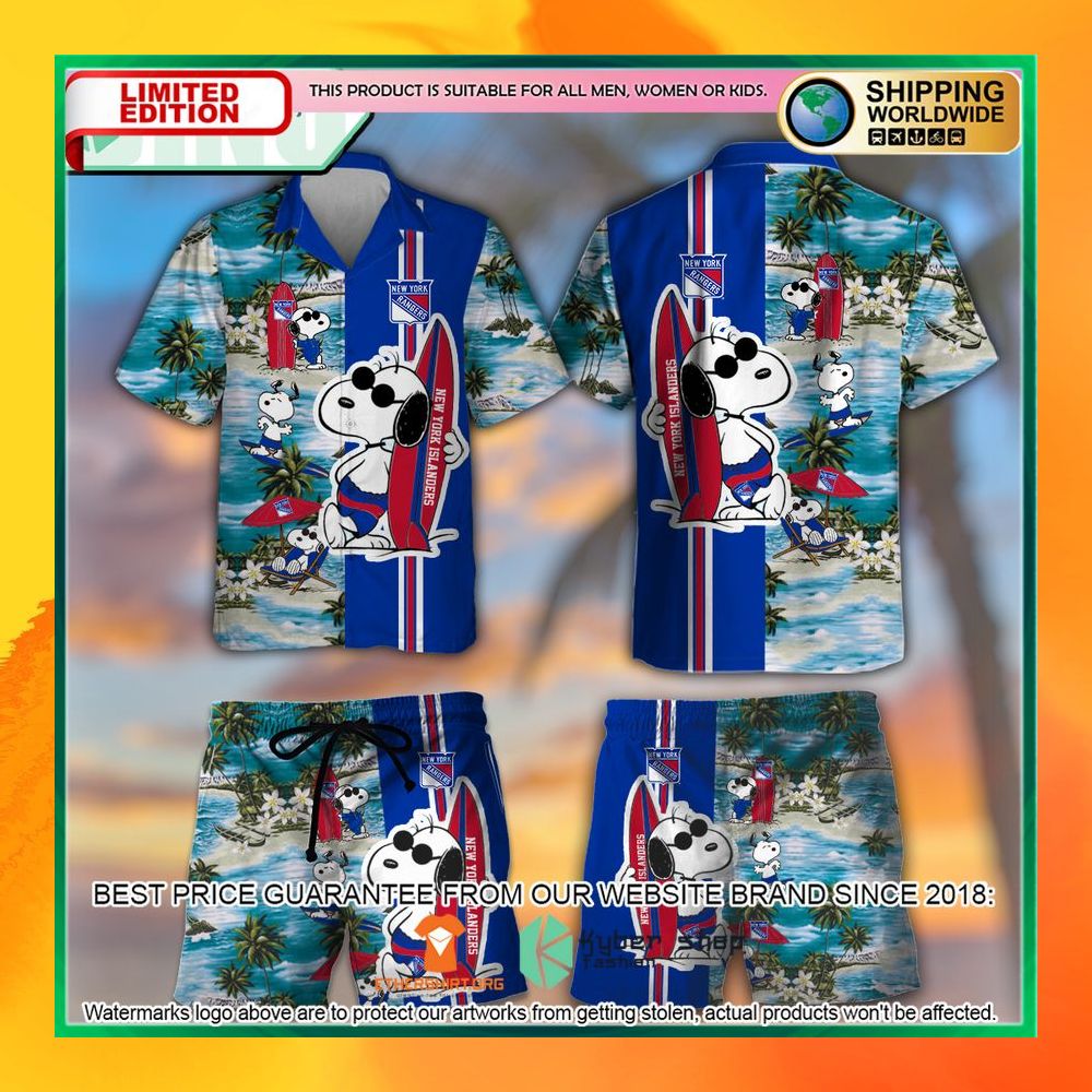 New York Rangers Snoopy Hawaiian Shirt and Shorts 4 new york rangers snoopy hawaiian shirt and shorts 1 608