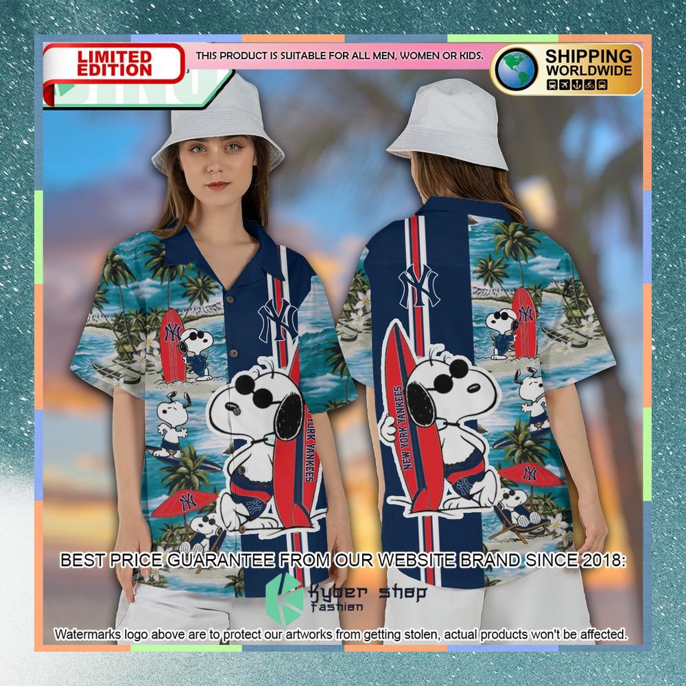 New York Yankees Snoopy Hawaiian Shirt, Short 6 new york yankees snoopy hawaiian shirt short 3 307