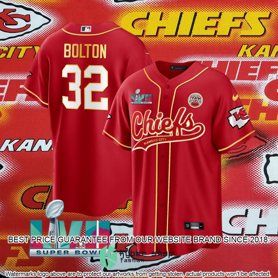 nick bolton 32 kansas city chiefs super bowl lvii baseball jersey 2 462