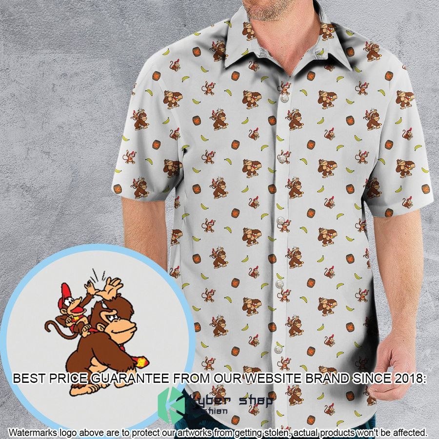 nintendo donkey kong characters pattern hawaiian shirt 1 189