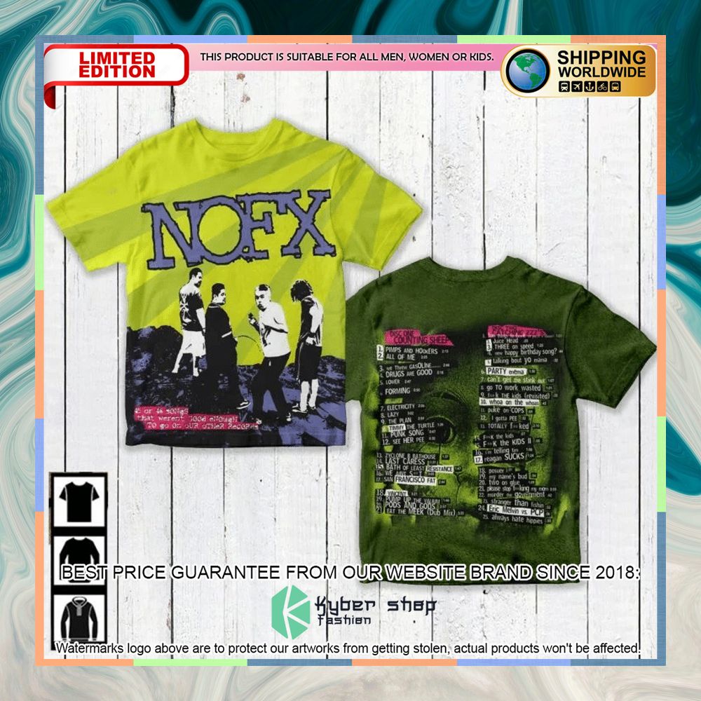 NOFX Band Or Songs Album T Shirt 3 nofx band or songs album t shirt 1 394