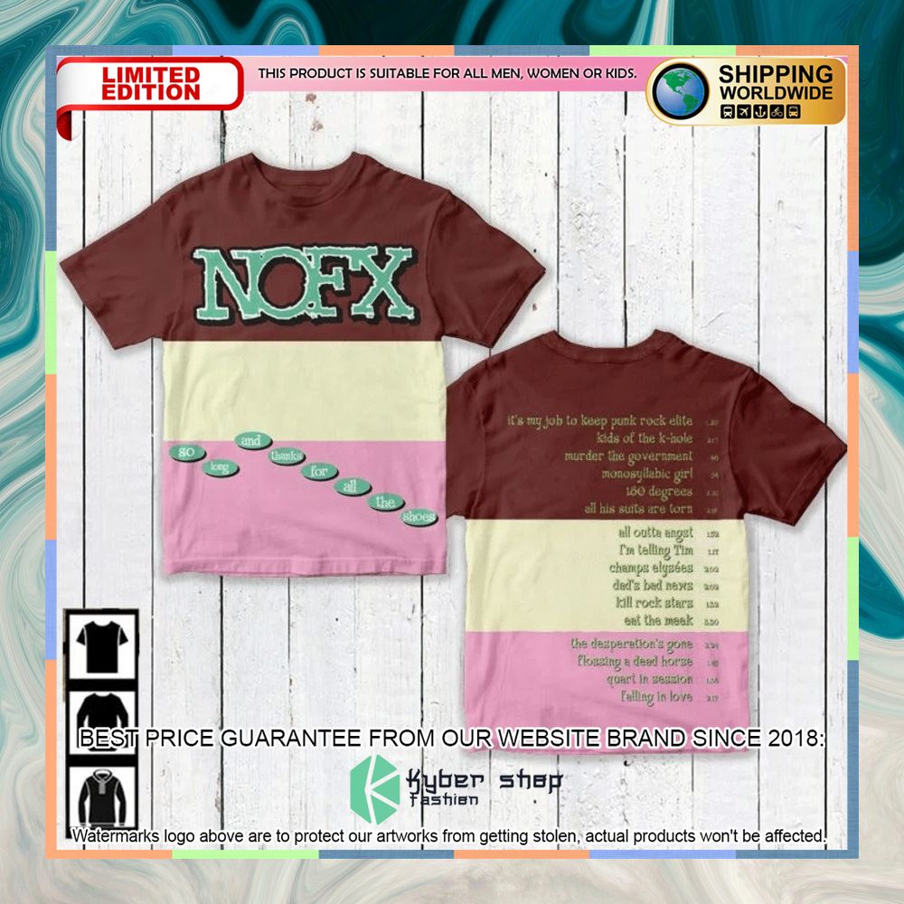 NOFX Band So Long And Thanks For All The Shoes Album T Shirt 3 nofx band so long and thanks for all the shoes album t shirt 1 501