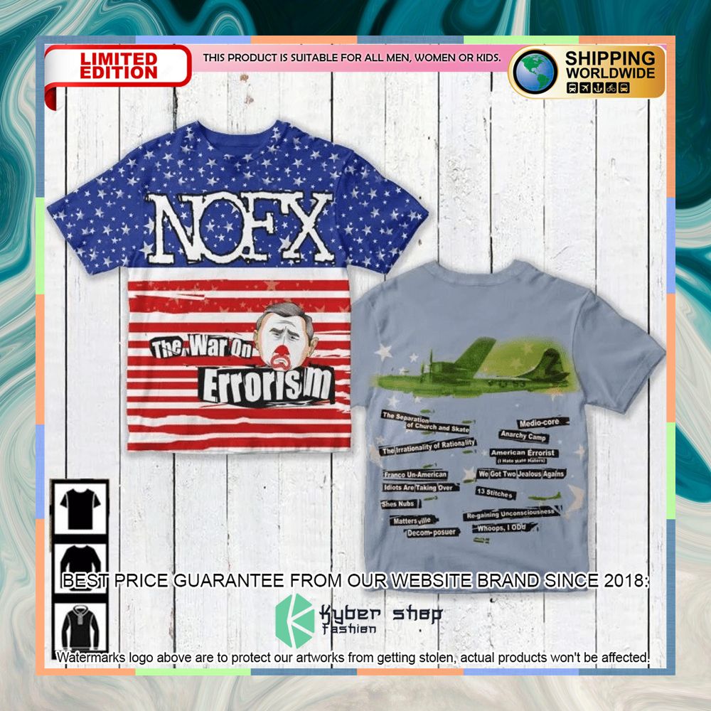 NOFX Band The War On Errorism Album T Shirt 3 nofx band the war on errorism album t shirt 1 596