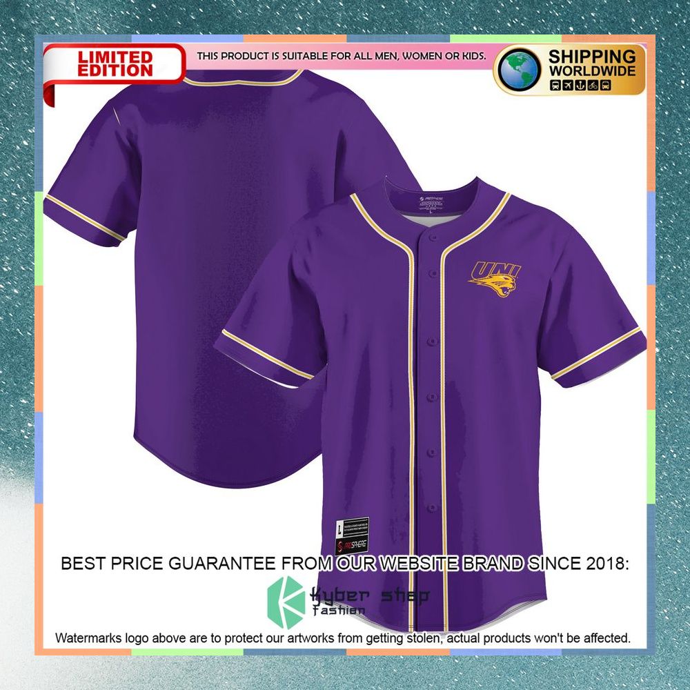 Northern Iowa Panthers Purple Baseball Jersey 5 Northern Iowa Panthers Purple Baseball Jersey word2