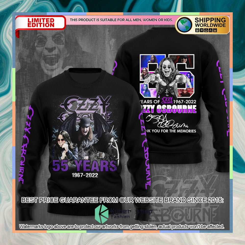 Ozzy Osbourne 55Th Anniversary 1967-2022 Thanks For The Memorie T Shirt 8 ozzy osbourne 55th anniversary 1967 2022 thanks for the memorie t shirt 2 67