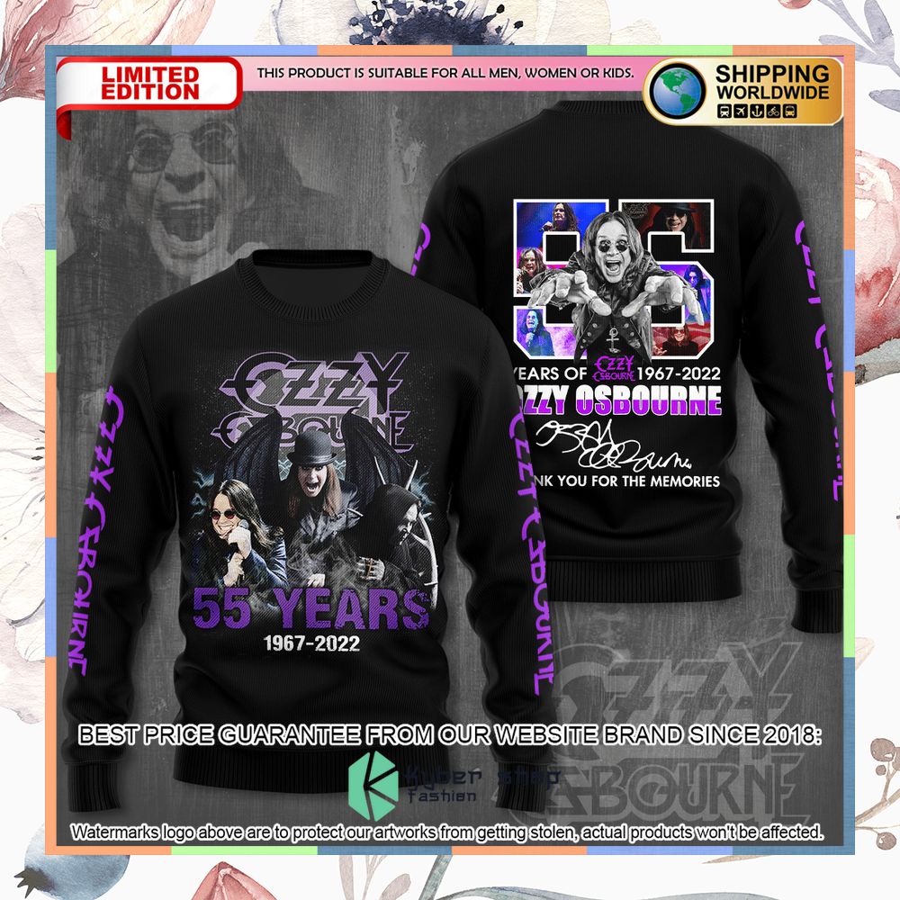 Ozzy Osbourne 55Th Anniversary 1967-2022 Thanks For The Memorie T Shirt 5 ozzy osbourne 55th anniversary 1967 2022 thanks for the memorie t shirt 2 901