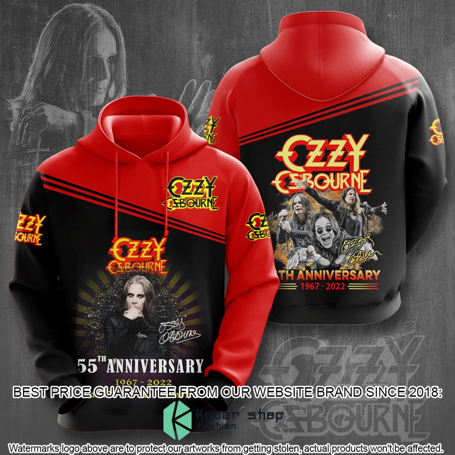 Ozzy Osbourne 55Th Anniversary Red T Shirt 3 ozzy osbourne 55th anniversary red t shirt 3 566