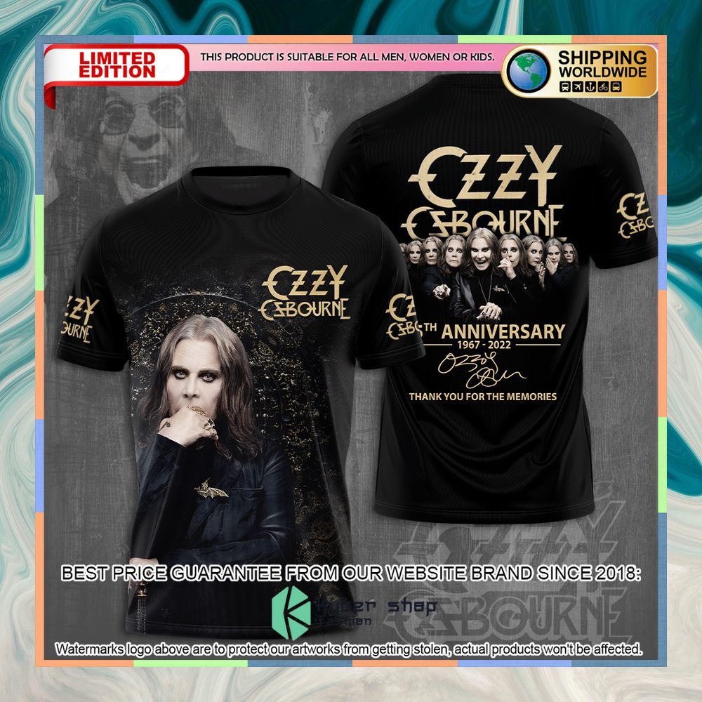 Ozzy Osbourne 55Th Anniversary Thanks For The Memories Black T Shirt 7 ozzy osbourne 55th anniversary thanks for the memories black t shirt 1 504