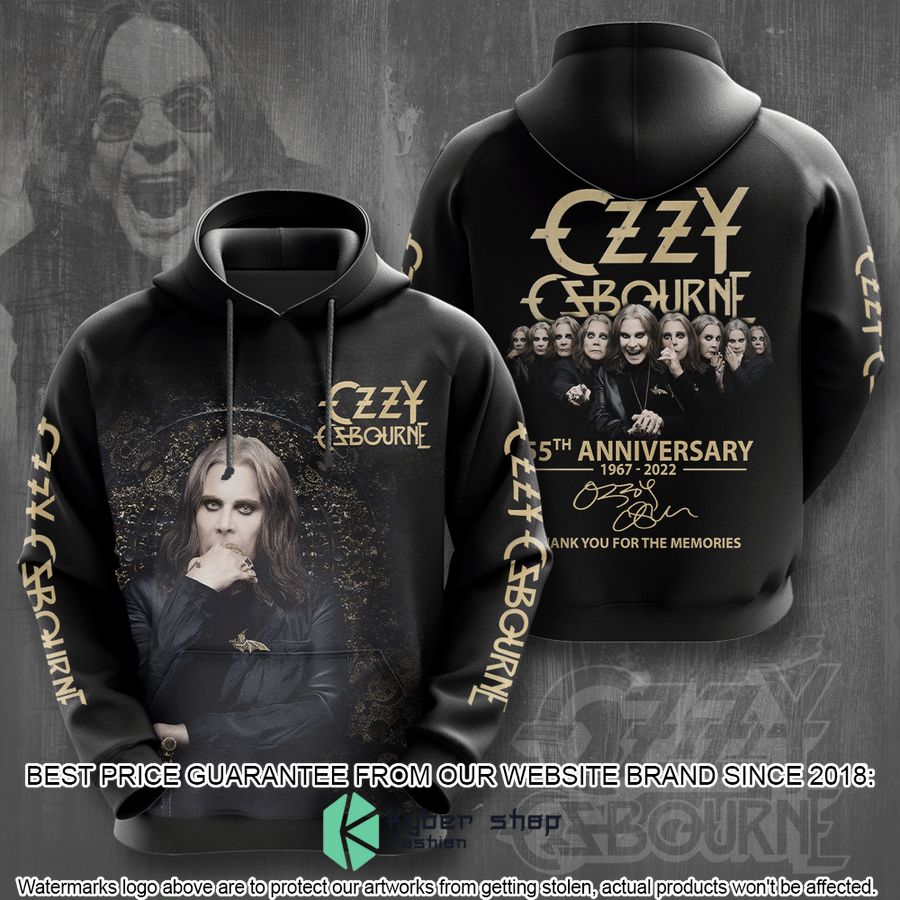 Ozzy Osbourne 55Th Anniversary Thanks For The Memories Black T Shirt 3 ozzy osbourne 55th anniversary thanks for the memories black t shirt 3 801