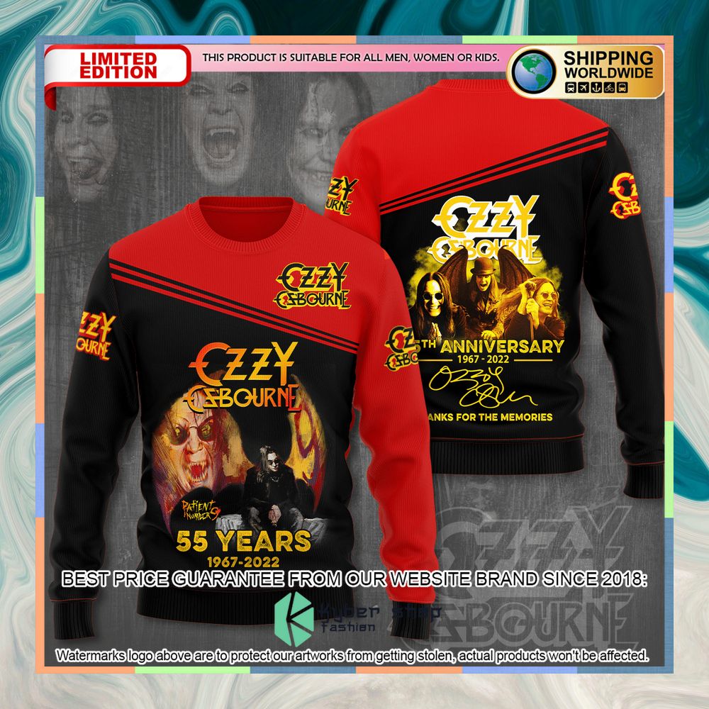 Ozzy Osbourne 55Th Anniversary Thanks For The Memories T Shirt 8 ozzy osbourne 55th anniversary thanks for the memories t shirt 2 31