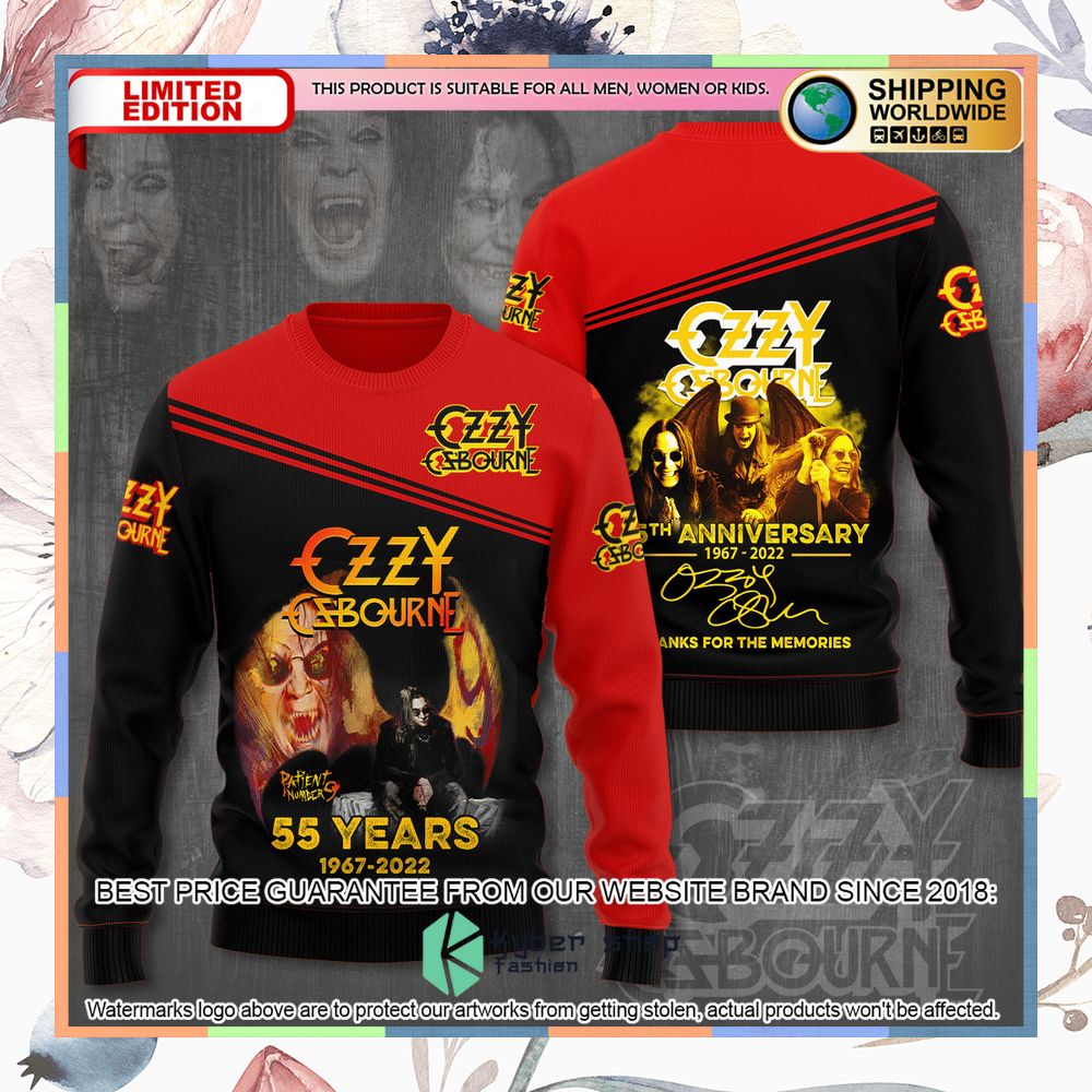 Ozzy Osbourne 55Th Anniversary Thanks For The Memories T Shirt 5 ozzy osbourne 55th anniversary thanks for the memories t shirt 2 314