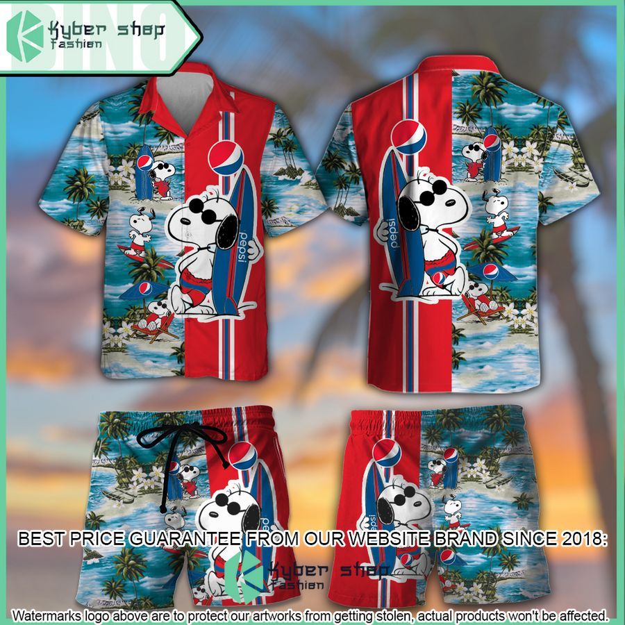 pepsi snoopy hawaiian shirt and shorts 1 394