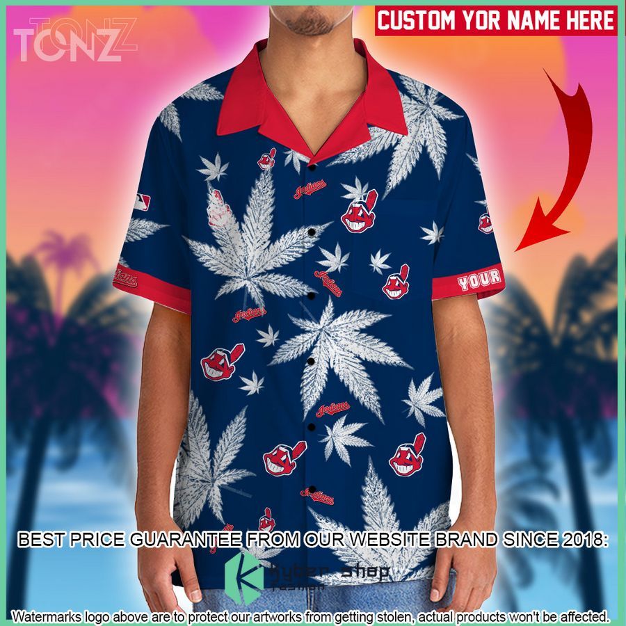 personalized cannabis cleveland indians hawaiian shirt shorts 2 261