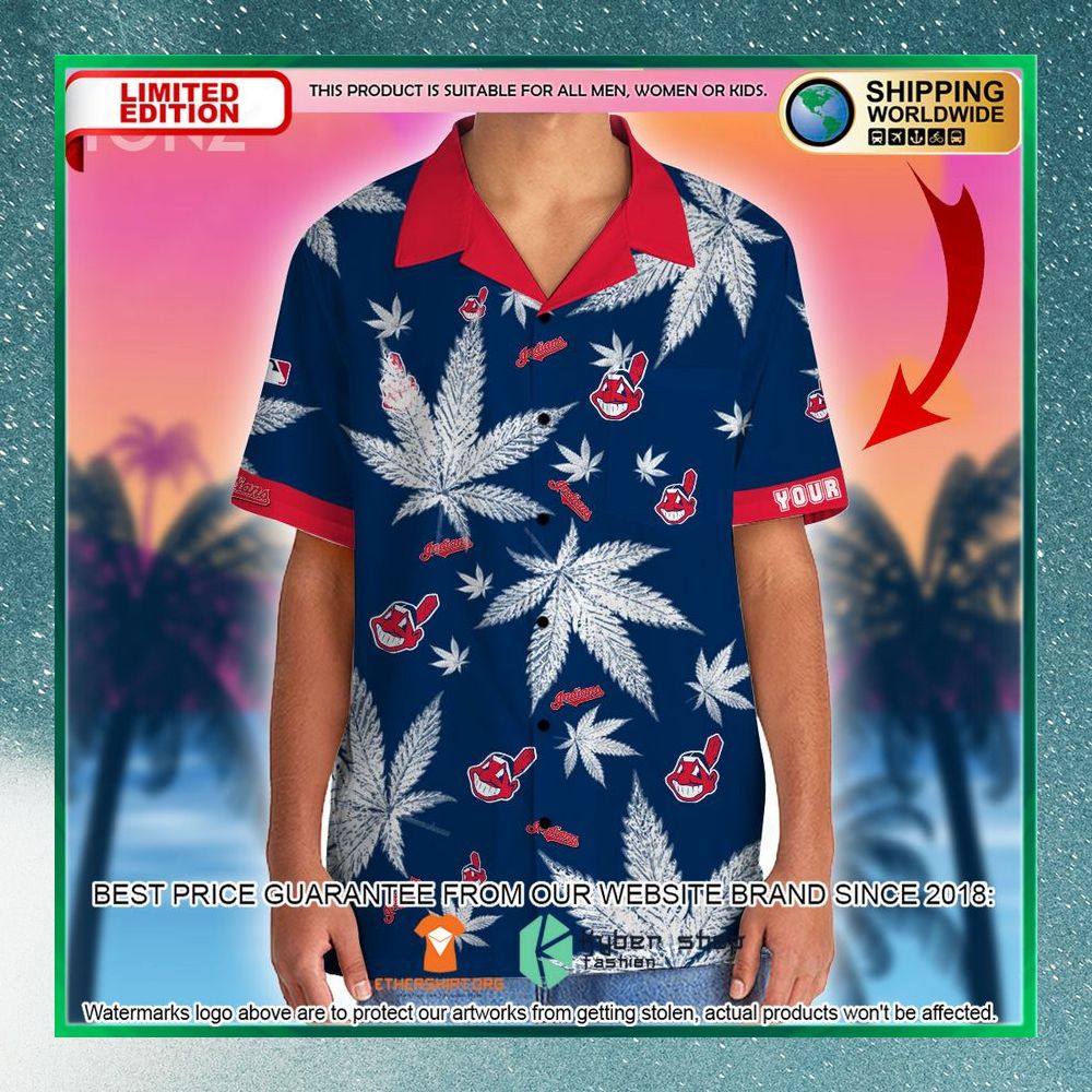 Personalized Cannabis Cleveland Indians Hawaiian Shirt, Shorts 4 personalized cannabis cleveland indians hawaiian shirt shorts 2 451