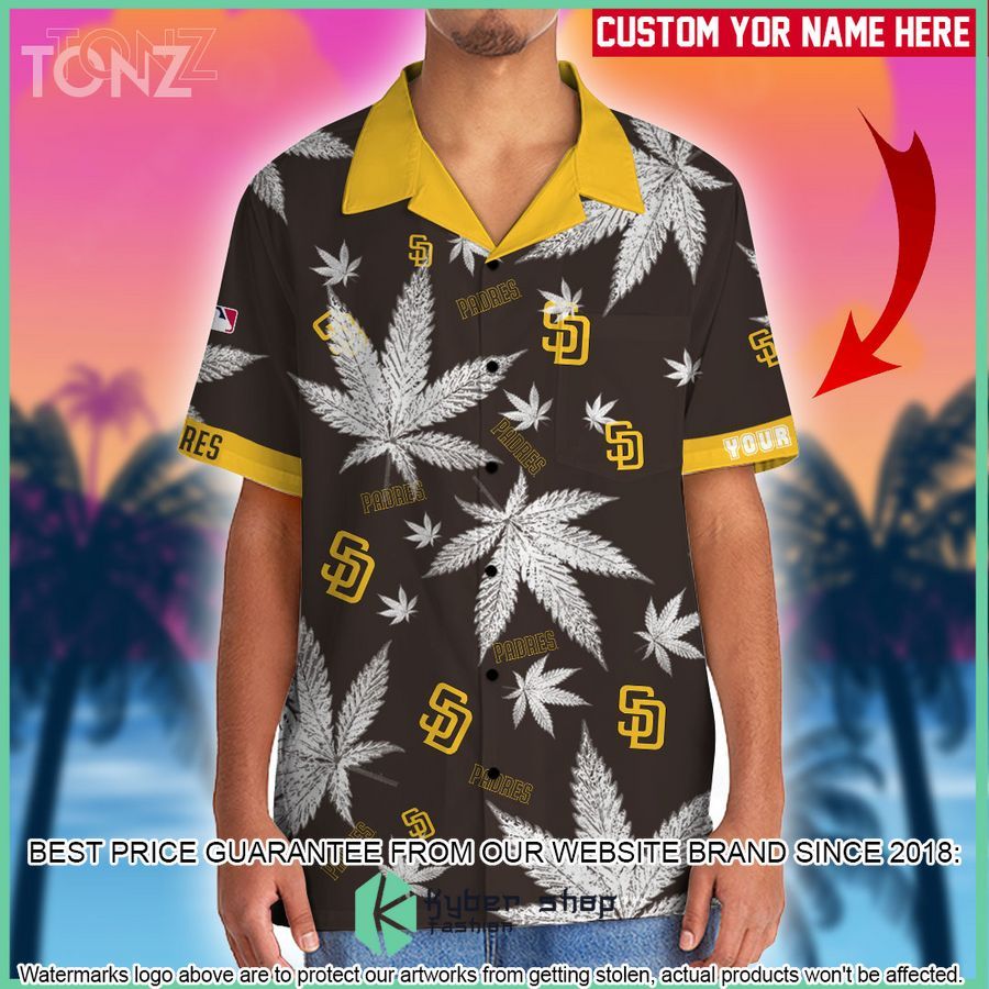 personalized cannabis san diego padres hawaiian shirt shorts 2 400