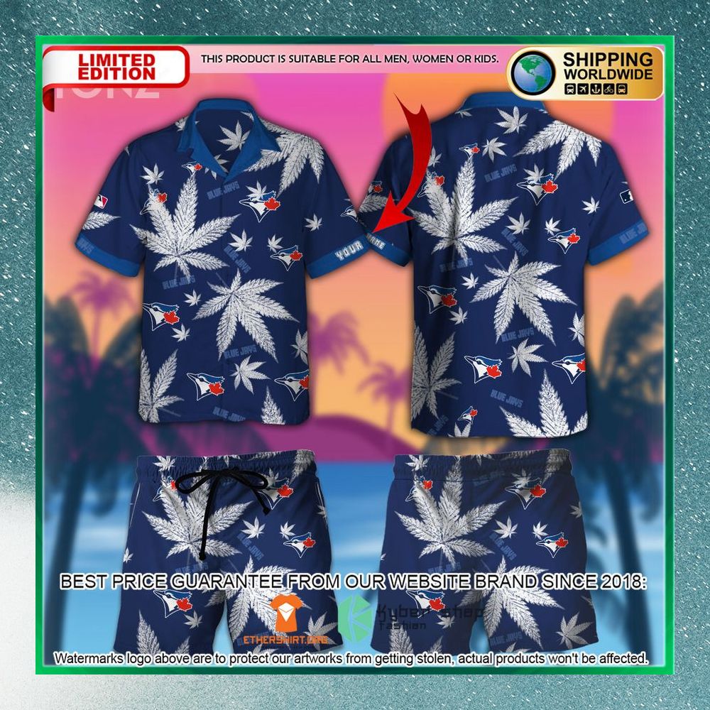 Personalized Cannabis Toronto Blue Jays Hawaiian Shirt, Shorts 3 personalized cannabis toronto blue jays hawaiian shirt shorts 1 56
