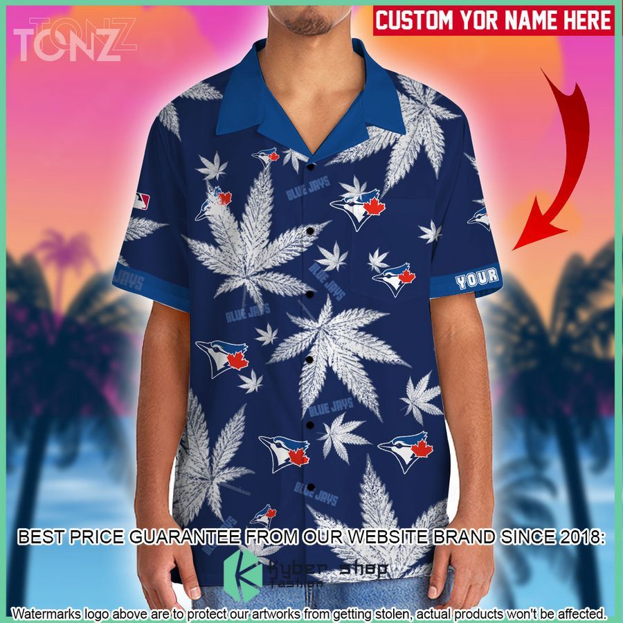 personalized cannabis toronto blue jays hawaiian shirt shorts 2 383