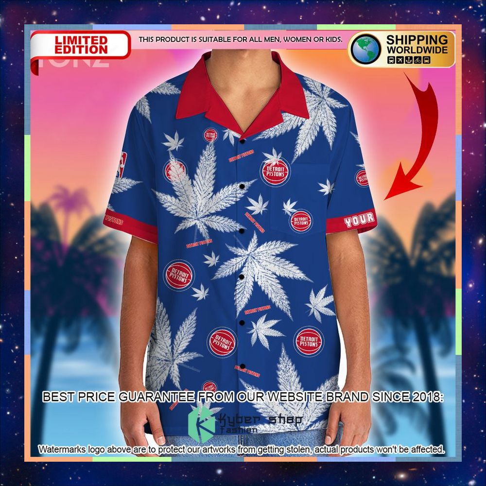 Personalized Detroit Pistons NBA Weed Cannabis Hawaiian Shirt, Short 6 personalized detroit pistons nba weed cannabis hawaiian shirt short 2 740