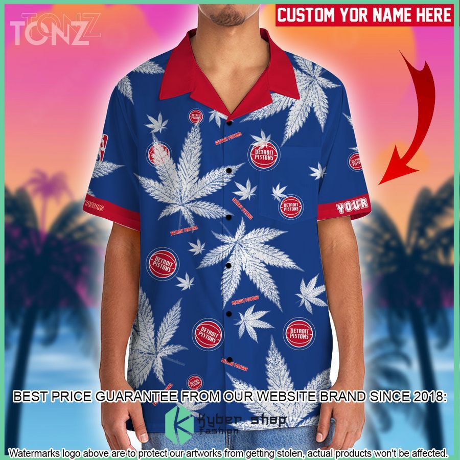 personalized detroit pistons nba weed cannabis hawaiian shirt short 2 825