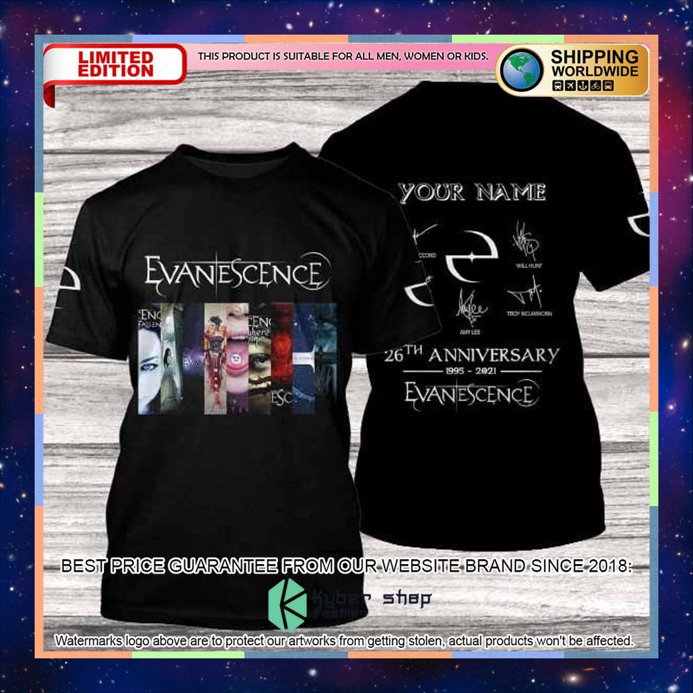 Personalized Evanescence Album Covers T Shirt 7 personalized evanescence album covers t shirt 1 516
