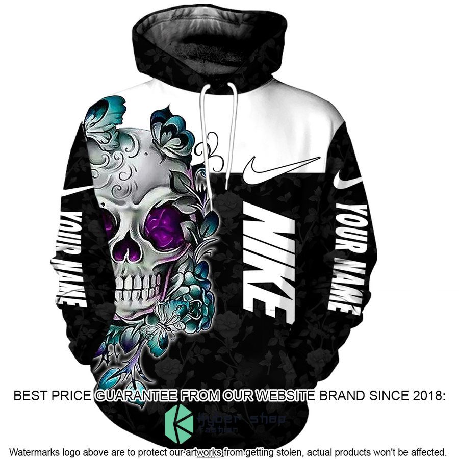 personalized flower skull nike hoodie pants 2 64