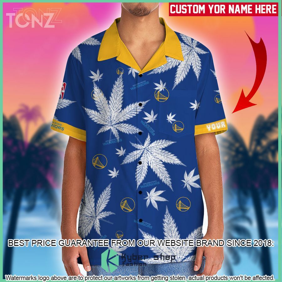 personalized golden state warriors nba weed cannabis hawaiian shirt short 2 724