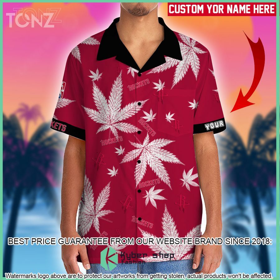 personalized houston rockets nba weed cannabis hawaiian shirt short 2 926