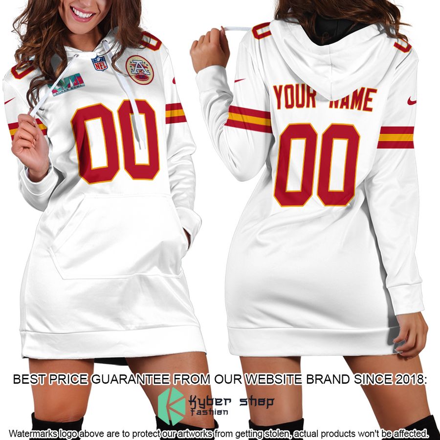 personalized kansas city chiefs white hoodie dress 1 575