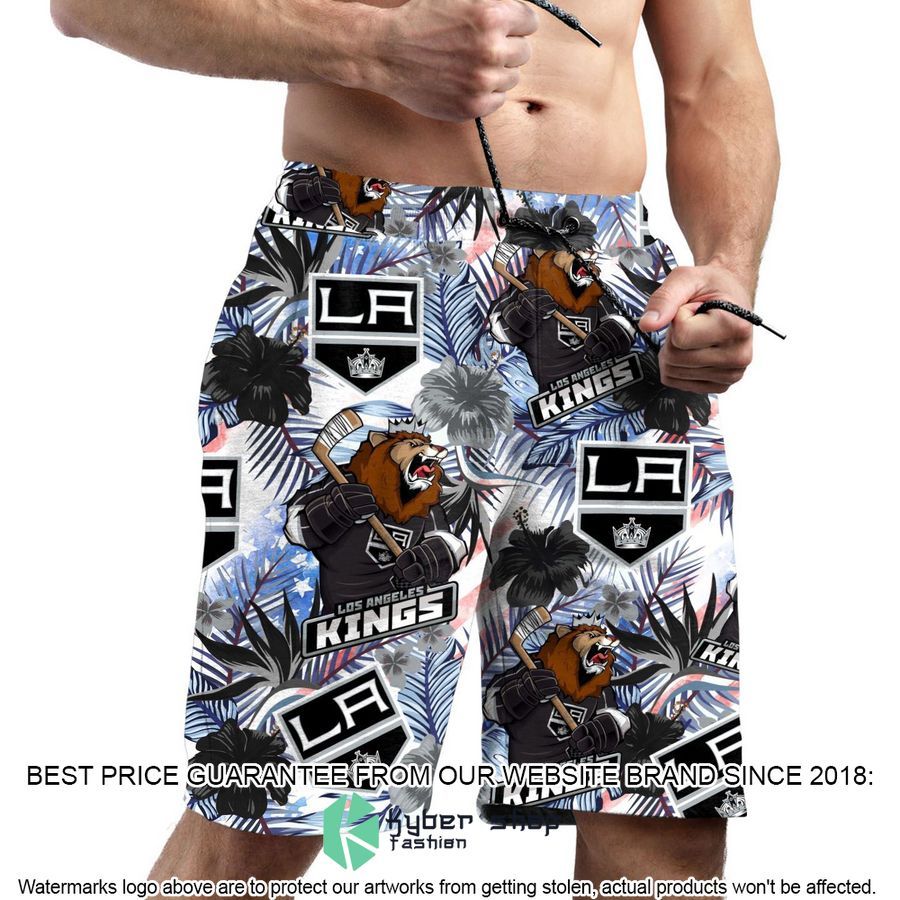 Personalized Los Angeles Kings Tropical Floral America Flag Hawaiian Shirt, Shorts 6 personalized los angeles kings tropical floral america flag hawaiian shirt shorts 6 886