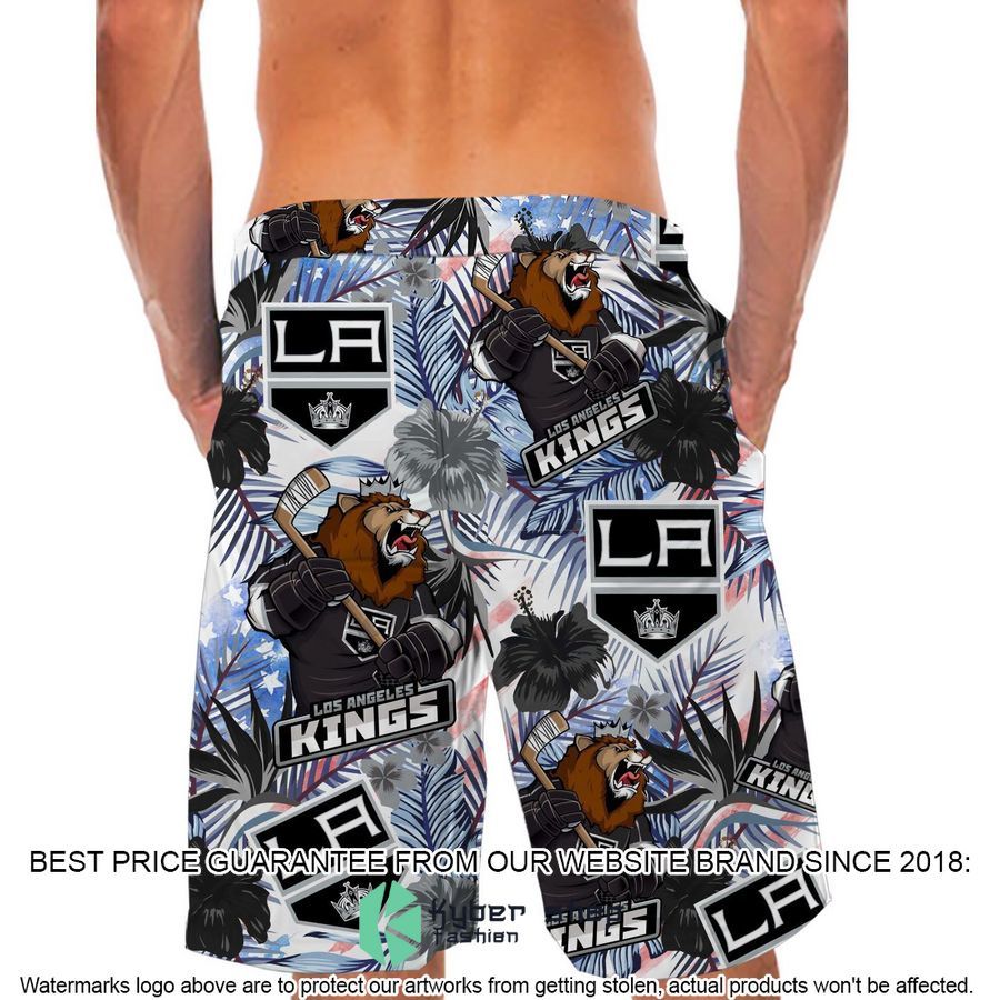 Personalized Los Angeles Kings Tropical Floral America Flag Hawaiian Shirt, Shorts 8 personalized los angeles kings tropical floral america flag hawaiian shirt shorts 8 50