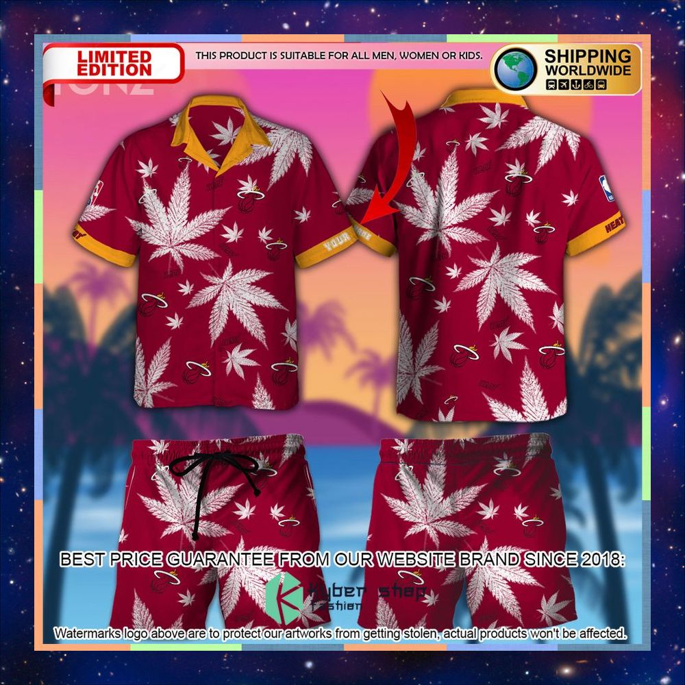 Personalized Miami Heat NBA Weed Cannabis Hawaiian Shirt, Short 5 personalized miami heat nba weed cannabis hawaiian shirt short 1 309