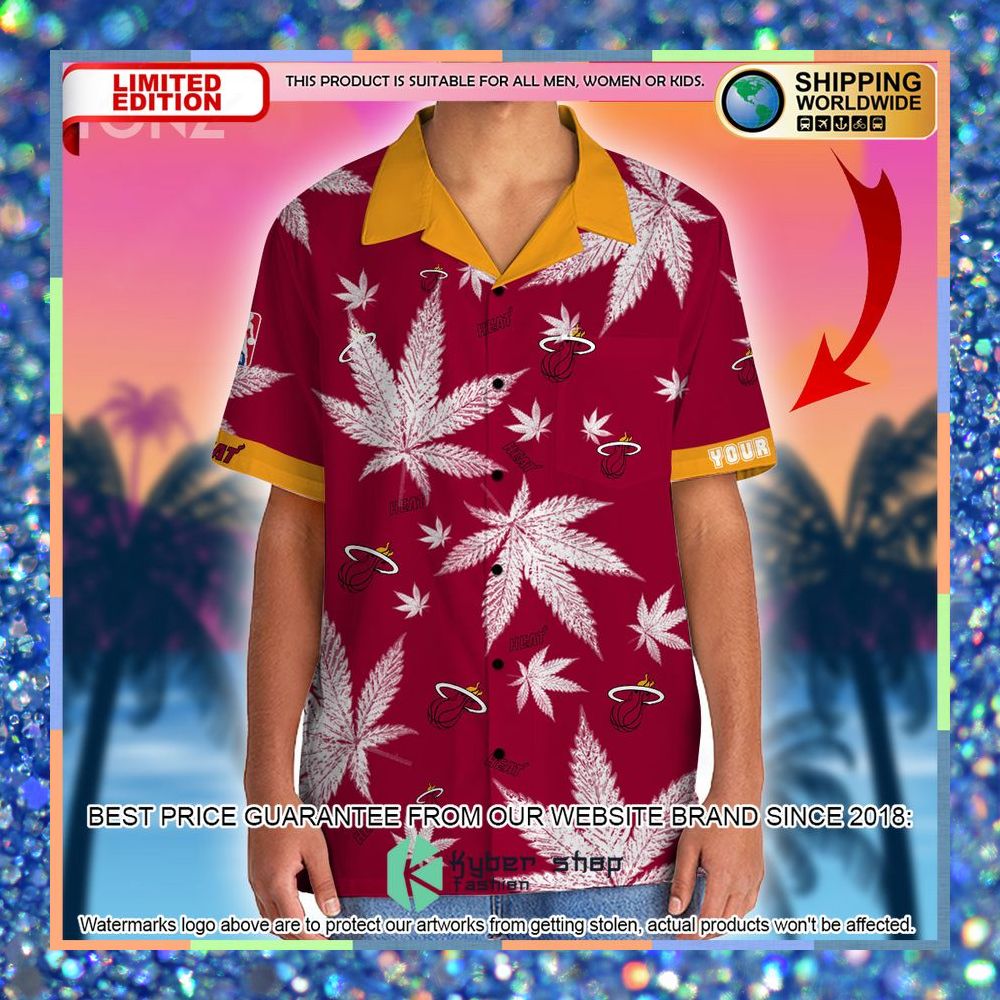 Personalized Miami Heat NBA Weed Cannabis Hawaiian Shirt, Short 4 personalized miami heat nba weed cannabis hawaiian shirt short 2 578