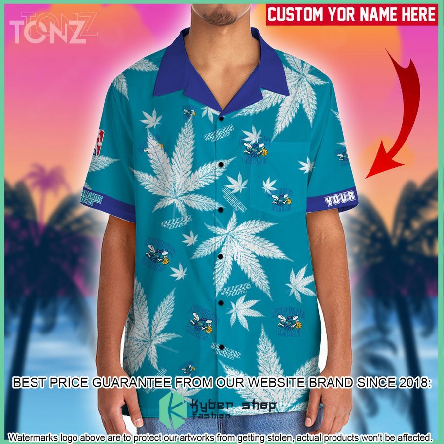 personalized new orleans hornets nba weed cannabis hawaiian shirt short 2 471