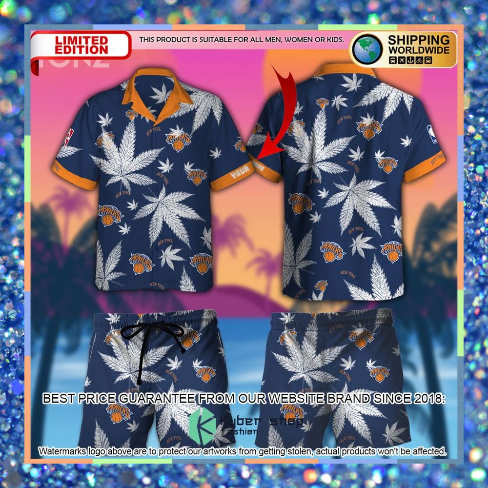 Personalized New York Knicks NBA Weed Cannabis Hawaiian Shirt, Short 3 personalized new york knicks nba weed cannabis hawaiian shirt short 1 85