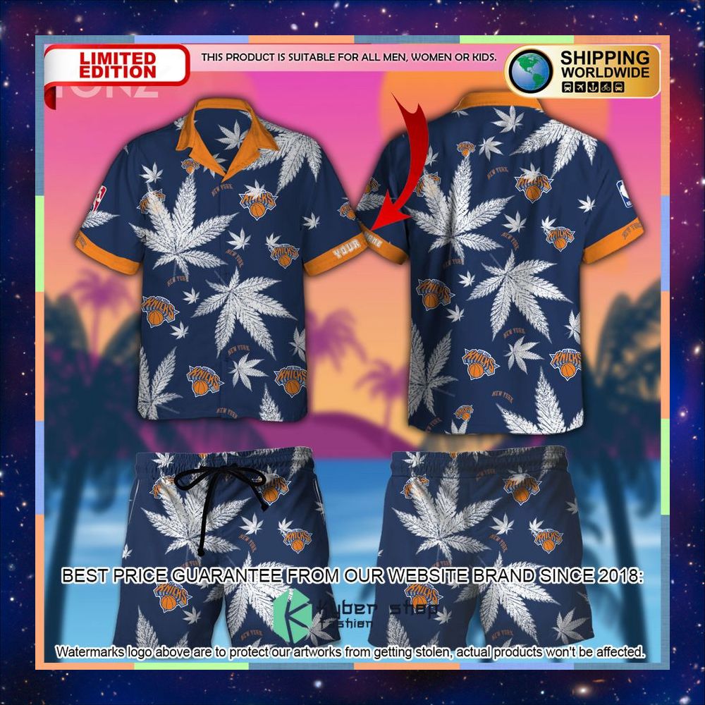 Personalized New York Knicks NBA Weed Cannabis Hawaiian Shirt, Short 5 personalized new york knicks nba weed cannabis hawaiian shirt short 1 868
