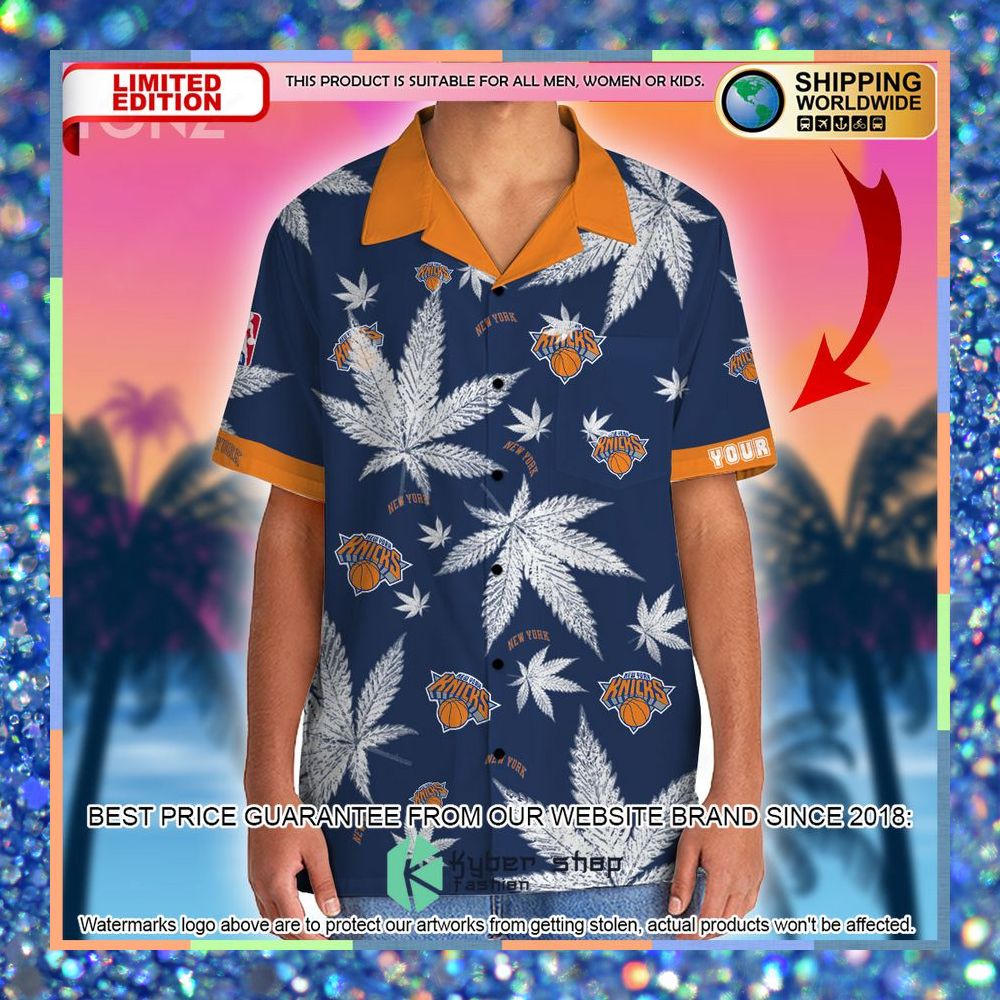 Personalized New York Knicks NBA Weed Cannabis Hawaiian Shirt, Short 4 personalized new york knicks nba weed cannabis hawaiian shirt short 2 901