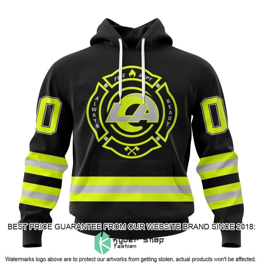 personalized nfl los angeles rams firefighter uniform shirt hoodie 1 250