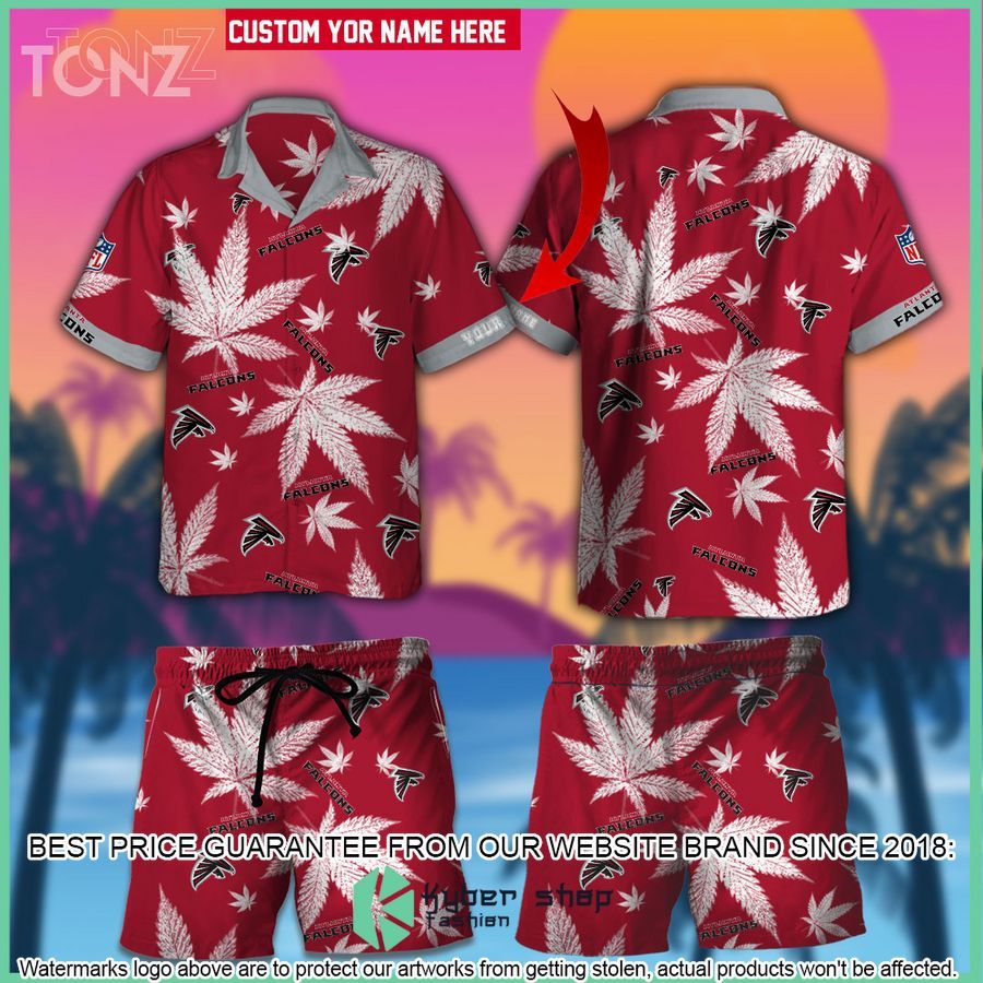 personalized nfl weed cannabis atlanta falcons hawaiian shirt shorts 1 274