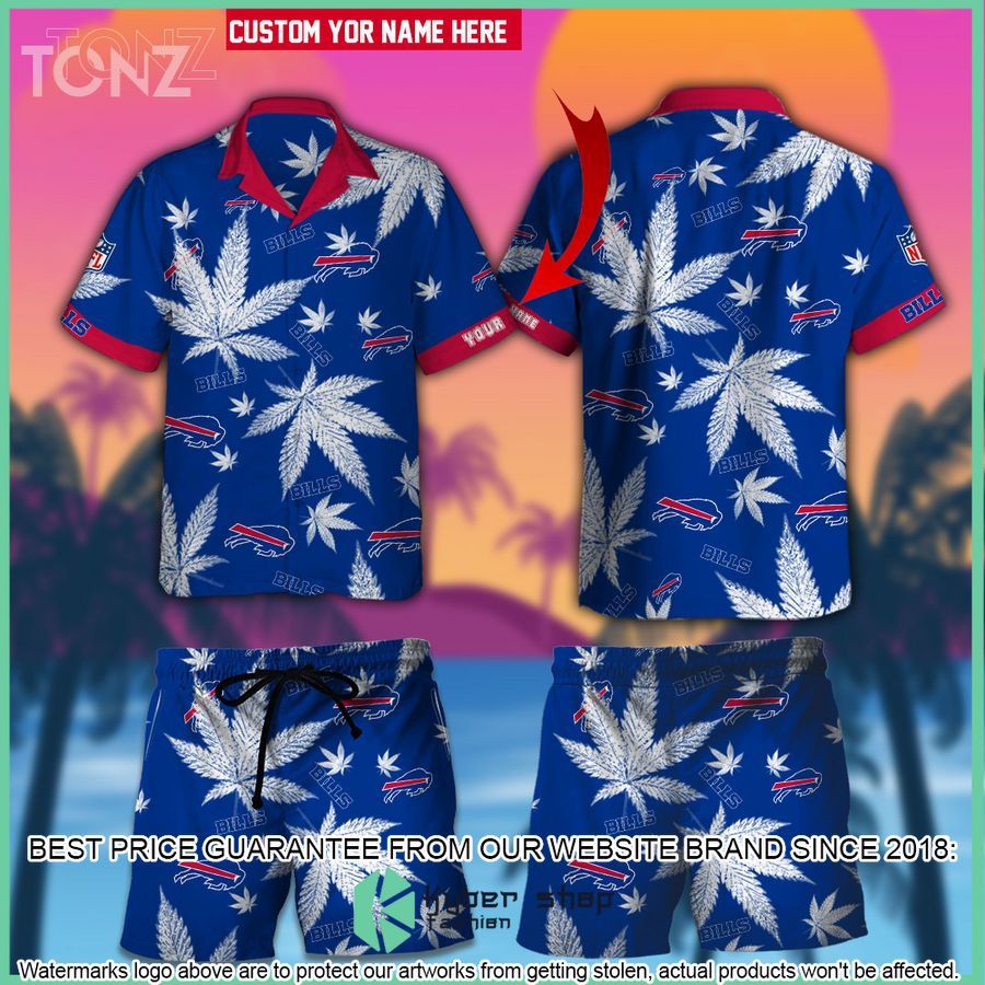 personalized nfl weed cannabis buffalo bills hawaiian shirt shorts 1 507